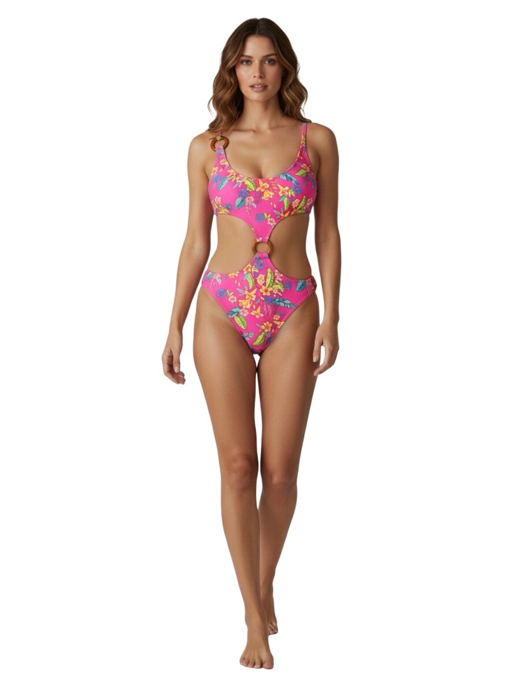 NWT Kulani Kinis Viva Vacation Ring Cutout One Piece Swimsuit Medium